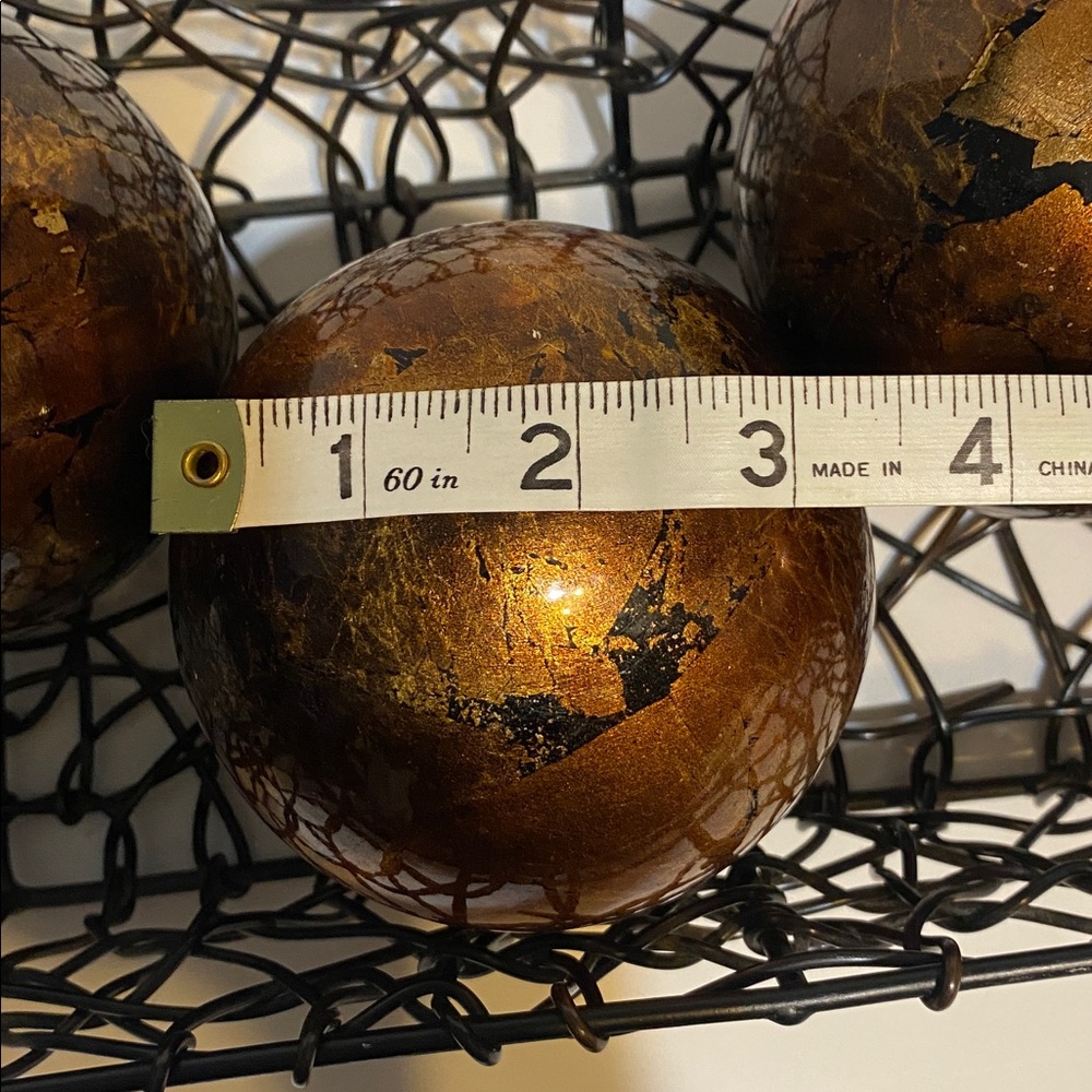 Black Wire Basket with Bronze Decorative Balls - Picture 5 of 5
